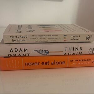 Book Trio: Surrounded by Idiots, Think Again, Never Eat Alone